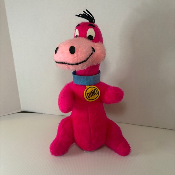 DINO The Flintstones Character Vintage 1980 Pink Plush Toy Hanna Barbera - Picture 1 of 8